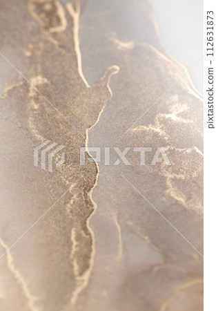 Luxury abstract fluid art alcohol ink technique: bronze, silver, metallic and gold color. 112631873