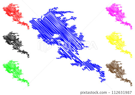 Lake Topozero (Russia, Russian Federation, Republic of Karelia) map vector illustration, scribble sketch Topozero map Lake Topozero (Russia, Russian Federation, Republic of Karelia) map vector illustration, scribble sketch Topozero map 112631987