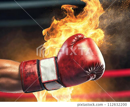 boxing gloves engulfed in flames boxing gloves engulfed in flames 112632200