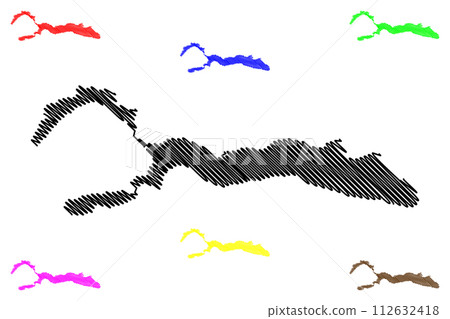 Lake Huechulafquen, Paimun and Epulafquen (South America, Argentine Republic, Argentina) map vector illustration, scribble sketch Lago map Lake Huechulafquen, Paimun and Epulafquen (South America, Argentine Republic, Argentina) map vector illustration, scribble sketch Lago map 112632418