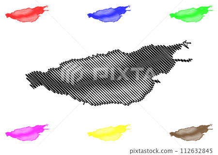 Lake Issyk-Kul (Kyrgyzstan, Kyrgyz Republic) map vector illustration, scribble sketch Issyk Kul or Ysyk-Kol map 112632845