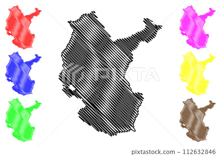 Lake Jokulsarlon (Iceland) map vector illustration, scribble sketch map 112632846