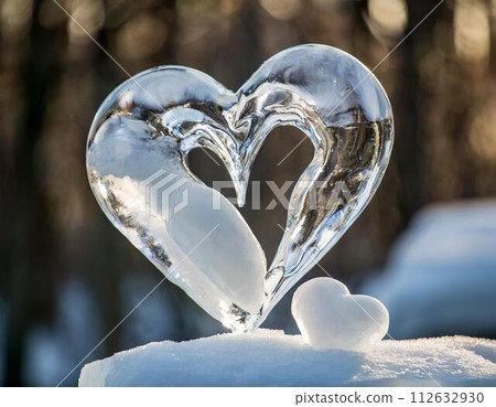 heart shaped ice 112632930