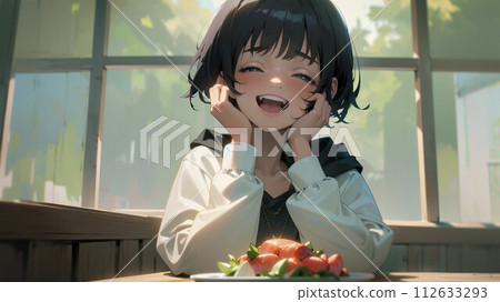 girl who likes to eat 112633293