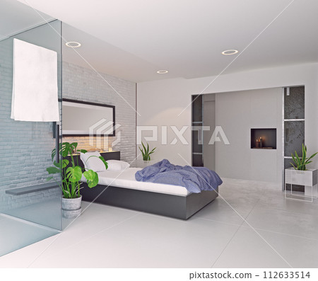 modern bedroom interior design. 112633514