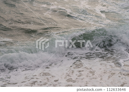 Stormy mediterranean sea on a french riviera coastline 112633646