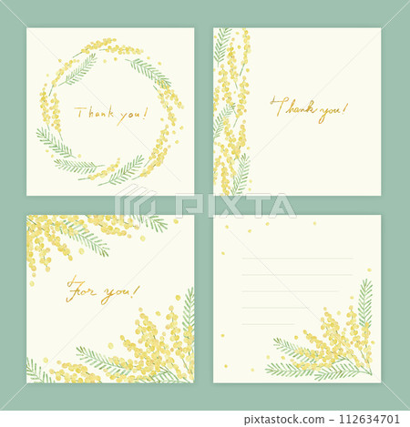 Mimosa message card set Mimosa message card set 112634701