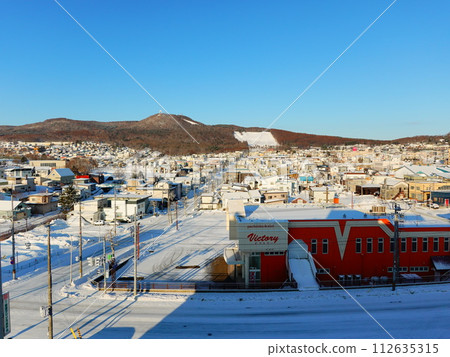 Monbetsu city seen from Monbetsu Prince Hotel 112635315