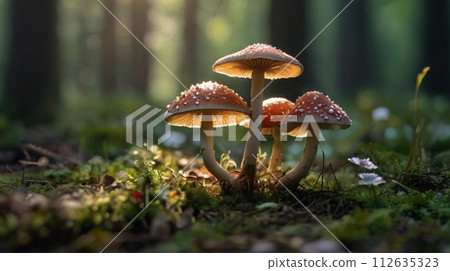 Fairy forest perfect for background in spring, summer, fall and winter 112635323