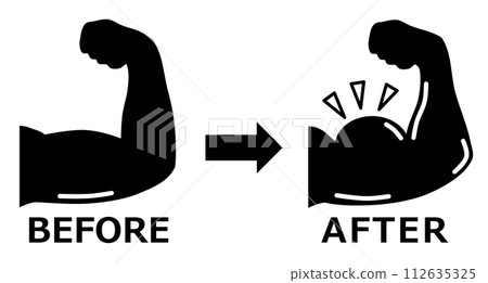 因健身房肌肉訓練和強化二頭肌而肌肉發達的手臂插圖 因健身房肌肉訓練和強化二頭肌而肌肉發達的手臂插圖 112635325