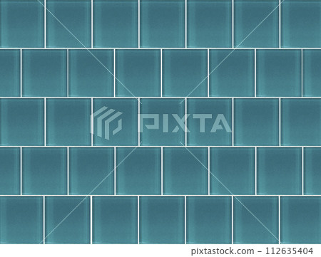 Blue ceramic tile background. Old vintage ceramic tiles in green to decorate the kitchen or bathroom  112635404