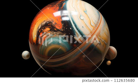Abstract energy bright space sphere. AI generated 112635680