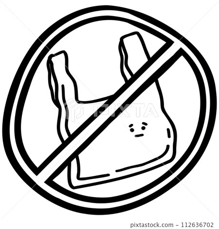 Say no to plastic earth day hand drawn doodle design 112636702