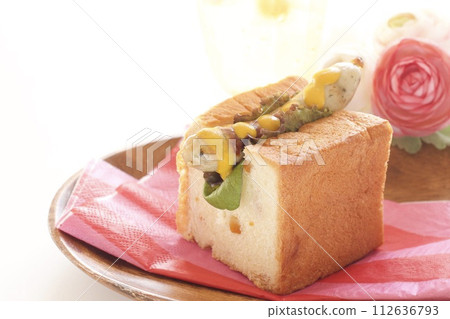 迷你麵包香腸三明治 迷你麵包香腸三明治 112636793