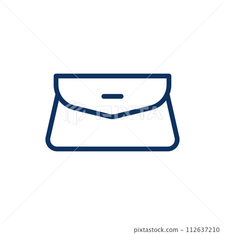 Clutch Icon. Vector Isolated Line Art Illustration with Editable Stroke of Women's Stylish Handbag Clutch Fashion Accessory in Modern Casual Minimal Design. 112637210