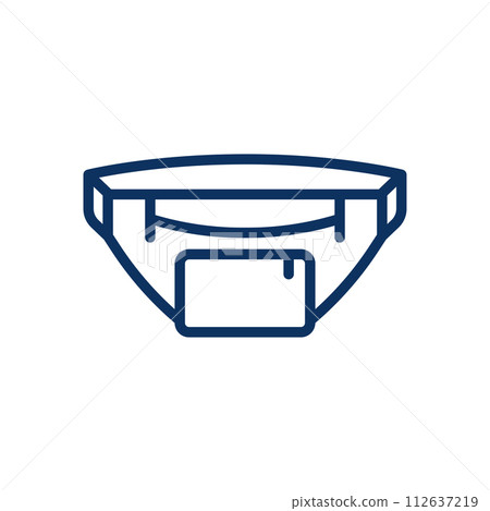 Fanny Pack Bag Icon. Vector Isolated Line Art Illustration with Editable Stroke of Popular Sport and Travel Waistband Bag Pouch in Modern Casual Minimal Design. 112637219