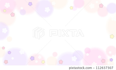 Cute pale purple fluffy flower frame 16:9 Cute pale purple fluffy flower frame 16:9 112637307