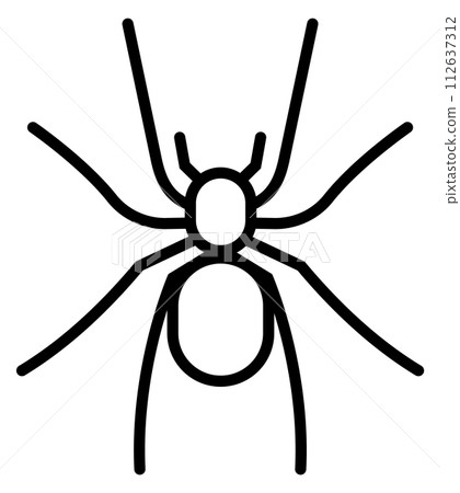Spider icon. Linear insect. Hanging animal symbol 112637312
