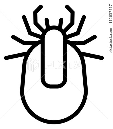 Flea line icon. Pest symbol. Bug sign 112637317