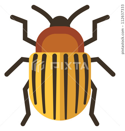 Colorado potato beetle. Farm pest color icon Colorado potato beetle. Farm pest color icon 112637333