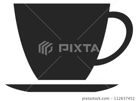 Ceramic mug icon. Hot drink black symbol Ceramic mug icon. Hot drink black symbol 112637452