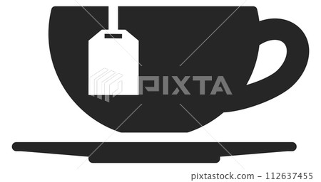 Hot tea cup black icon. Fresh drink Hot tea cup black icon. Fresh drink 112637455