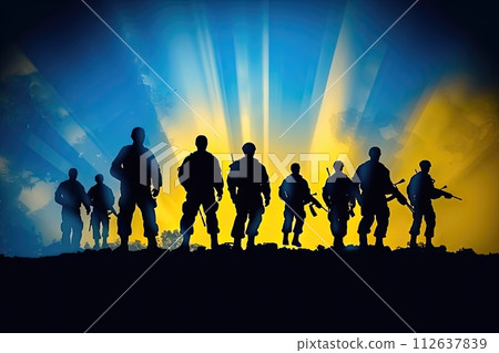 Military Heroes in Sunrise - Generative AI 112637839