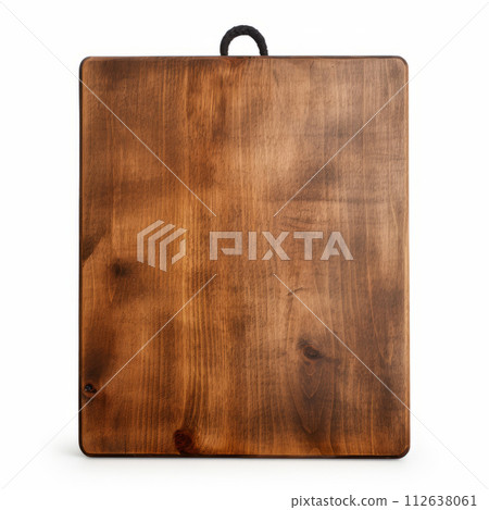 Wooden kitchen cutting board isolated with clipping path 112638061