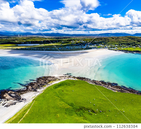 Aerial view of the Inishkeel and the awarded Narin Beach by Portnoo, County Donegal, Ireland Aerial view of the Inishkeel and the awarded Narin Beach by Portnoo, County Donegal, Ireland 112638384