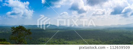 Panoramic View from Sigiriya Rock, Sri Lanka. 112639509