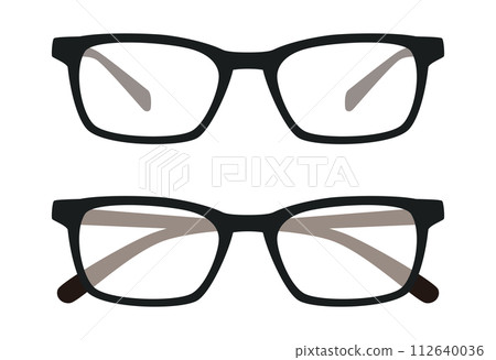 Simple black-rimmed glasses, glasses icon representing study and intelligence Simple black-rimmed glasses, glasses icon representing study and intelligence 112640036