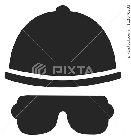 Hat and safety glasses. Repairman black icon Hat and safety glasses. Repairman black icon 112640233
