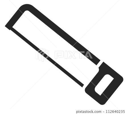 Hacksaw black icon. Wood cutting lumberjack tool Hacksaw black icon. Wood cutting lumberjack tool 112640235