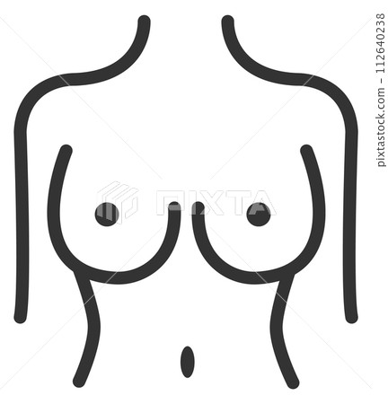 Female breasts line icon. Woman chest symbol Female breasts line icon. Woman chest symbol 112640238