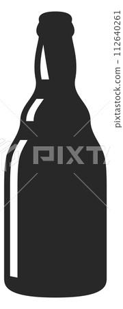 Bar logo. Black bottle silhouette. Alcohol drink 112640261
