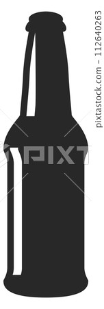 Beer bottle black icon. Alcohol bar symbol Beer bottle black icon. Alcohol bar symbol 112640263