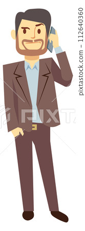 Businessman speaking on phone. Work call communication 112640360