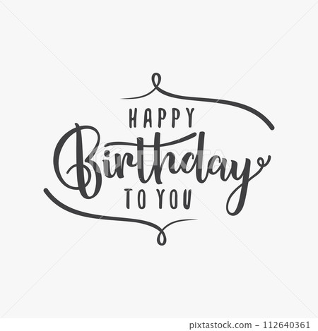 Silhouette letter happy birthday to you on the white background 112640361