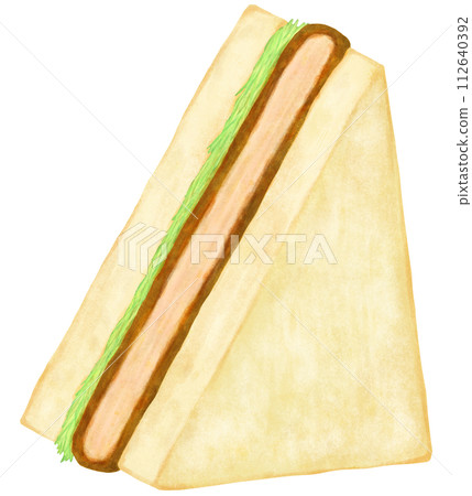 炸肉排三明治的插圖 112640392