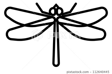 Dragonfly linear icon. Flying winged insect animal Dragonfly linear icon. Flying winged insect animal 112640445