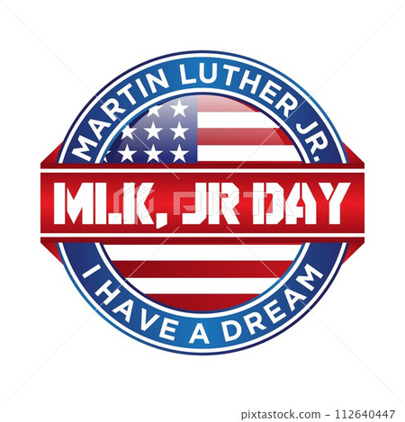 Design emblem Martin Luther King Jr. day or MLK JR. Day letter emblem design on the white background Design emblem Martin Luther King Jr. day or MLK JR. Day letter emblem design on the white background 112640447