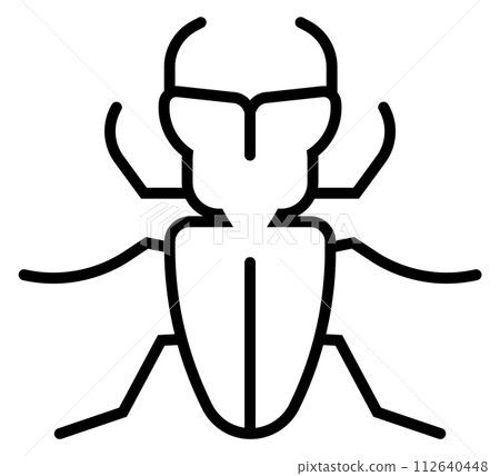 Beetle icon. Thin line insect black symbol 112640448