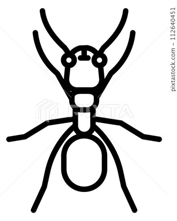 Ant icon. Linear insect symbol. Entomology logo 112640451