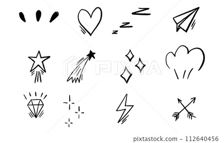 Set of different hand drawn doodles. Set of different hand drawn doodles. 112640456