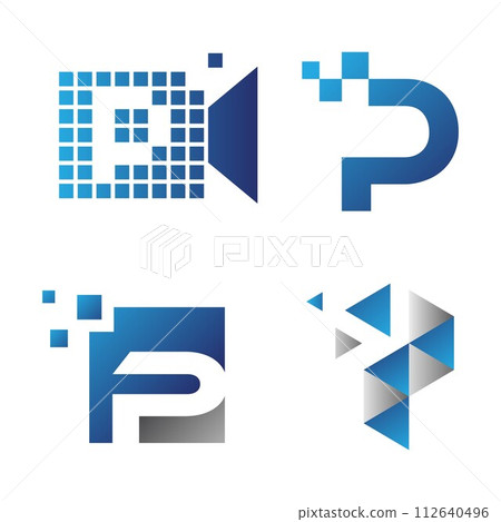 Set pixel letter P for your best business... - Stock Illustration ...