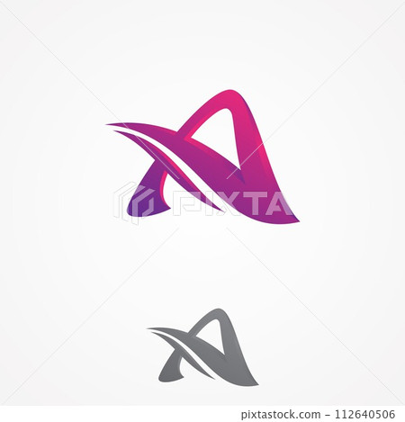 A letter design vector illustration template with color gradation for business technology A letter design vector illustration template with color gradation for business technology 112640506