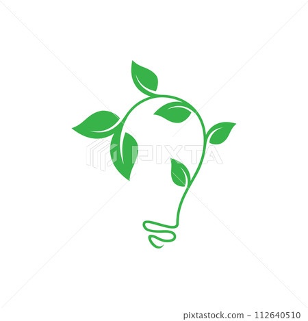 Abstract leaf growth symbol design vector shaped bulb on white background 112640510