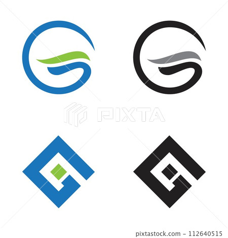 Set abstract letter G design vector illustration template Set abstract letter G design vector illustration template 112640515