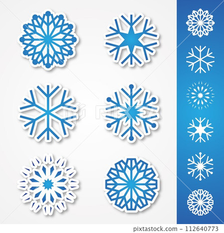 Set colorful design snow symbol for holiday celebration winter 112640773