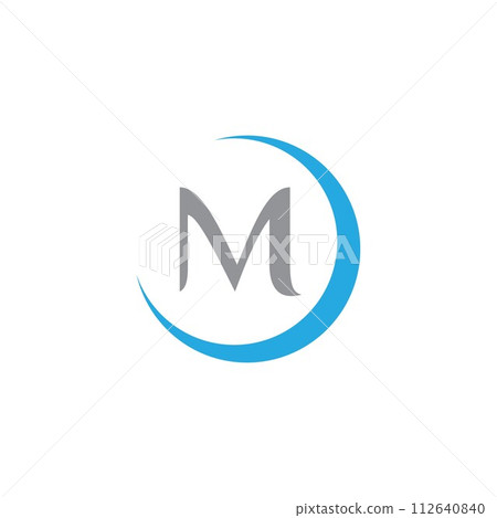 Simple, illustration round letter M vector on the white background Simple, illustration round letter M vector on the white background 112640840